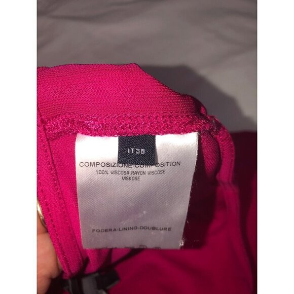 Alexander McQueen Size 38 IT 4 or 6 US Dress Draped Midi Knit Sleeveless Magenta - Picture 5 of 11